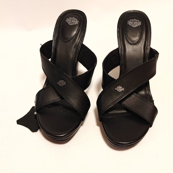 Harley-Davidson® Women's Shawna 4-Inch Black Slide Sandals Women's size 9 HARLEY - Picture 11 of 12